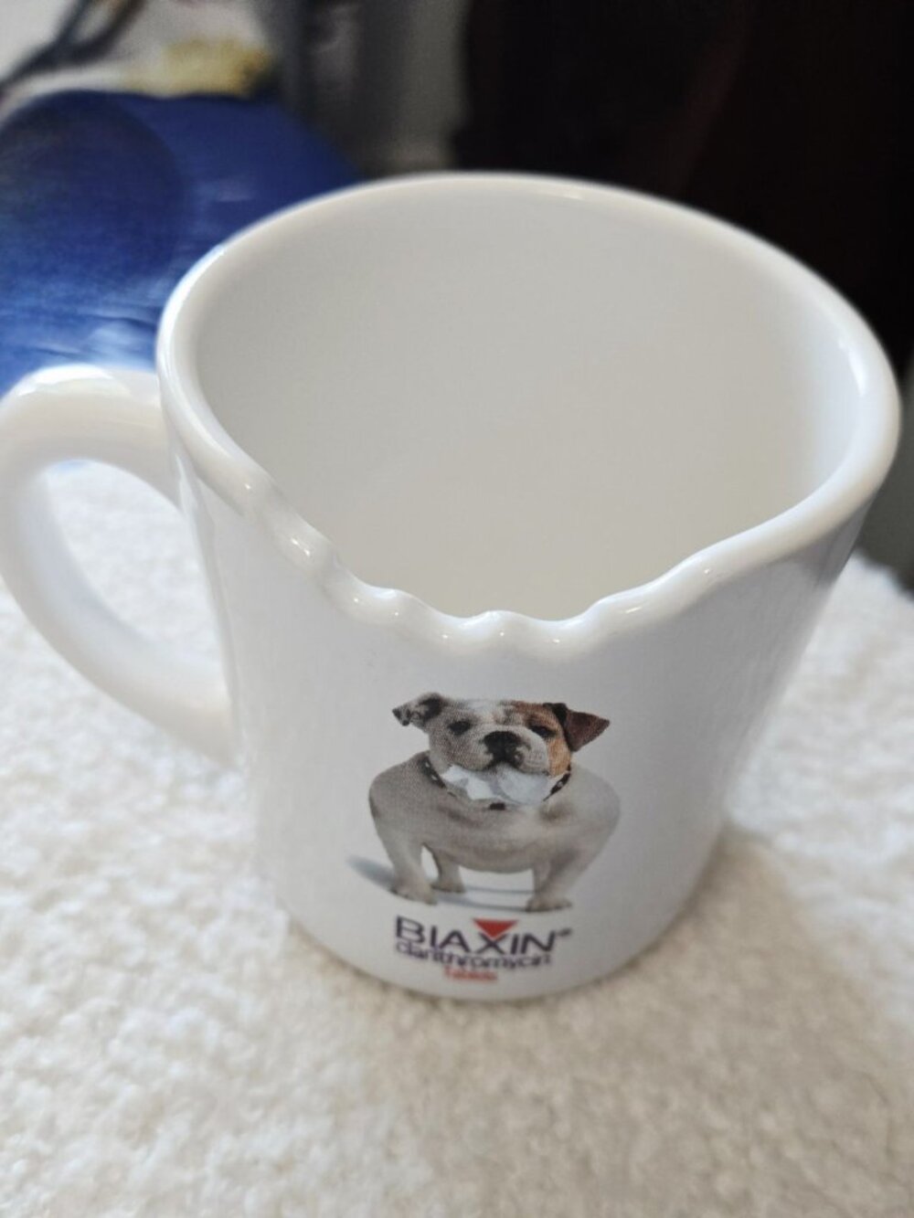 BIAXIN Pharmaceutical Vet Logo Advertising With Bite Taken Out 10 0Z Coffee Cup - Picture 2 of 4